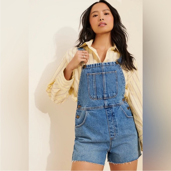 Rolla’s Mirage Medium Wash Shortalls Overalls size 28 - Picture 1 of 7